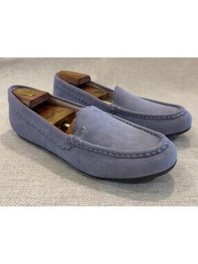 Vionic McKenzie Light Blue Suede Moccasin Slippers Womens 11 Arch Support
